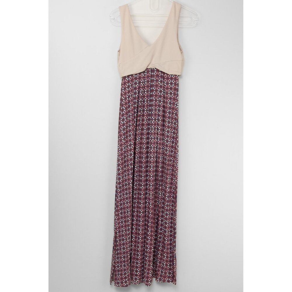 Anthropologie Maeve Elysian Maxi Dress Sleeveless Neutral Multicolor XS Petite - Picture 2 of 7